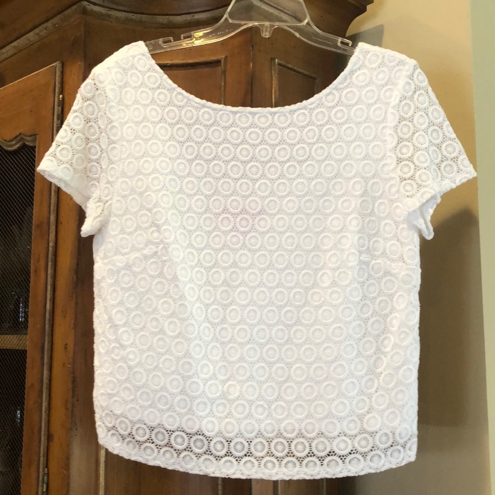 Lilly for Target crochet white top size Large